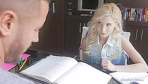 Cute little teen with small tits gets fucked by her teacher