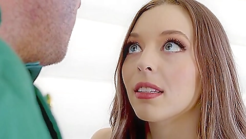 Stunning brunette enjoying a deepthroat and fingered