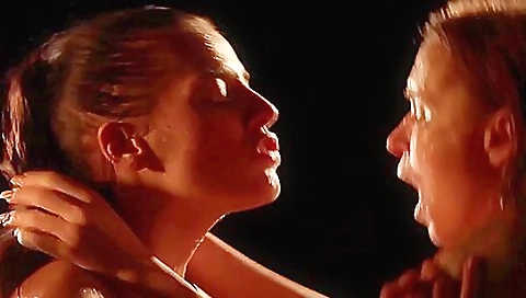 Horny brunette teen fucked by her boyfriend in front of her friend