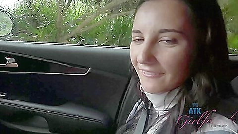 A horny brunette with hot natural curves gets her pussy fucked