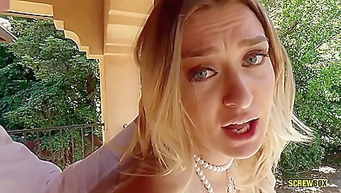 Big ass blonde babe shows her ass and fucks like a pro