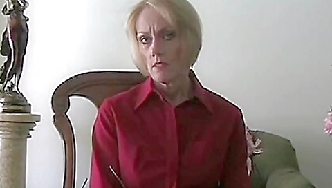 Beautiful blonde milf stripping naked in her dressing room