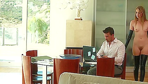 Red-haired hairy girl enjoys multiple hard and wet fuck