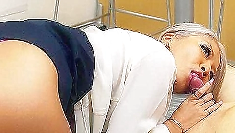 Beautiful japanese lady has sex with a cute guy in the office