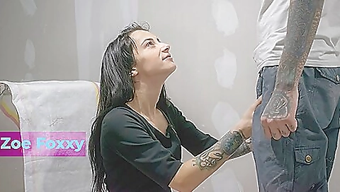 Teen babe with tattooed butt gets a dick inside her