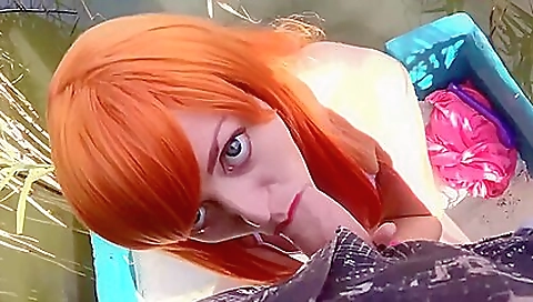 Big ass redhead gets a facial after getting fucked in the boat