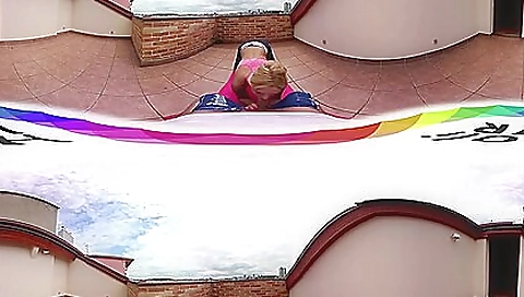 Hot woman in a red dress is getting fucked in vr porn