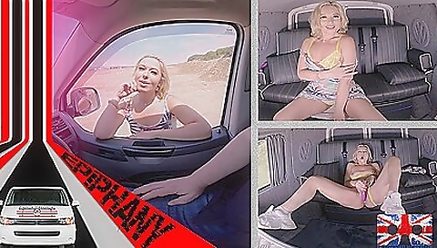 Horny brunette in a bikini at the beach getting naked