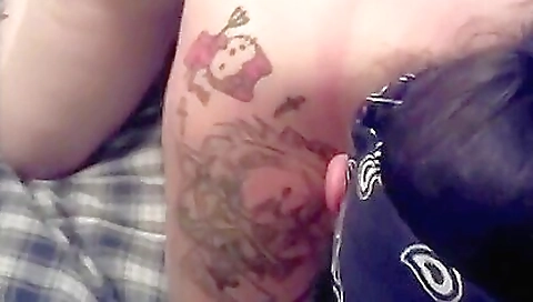 Hot brunette in a tattooed and facial amateur xxx clip