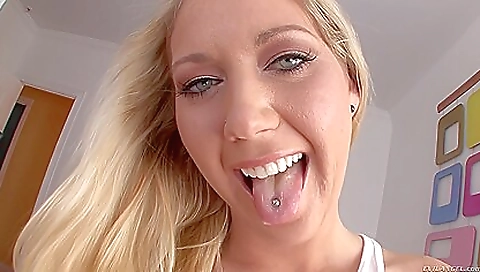 Beautiful milf with a big ass giving a deepthroated blowjob